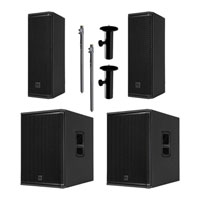 RCF - NXL 14-A & Sub15AX (Black) with Stands and Spacers - Pair