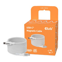 Club 3D USB-C 240W PD 3.1 Magnetic Cable - White