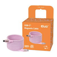 Club 3D USB-C 240W PD 3.1 Magnetic Cable - Pink