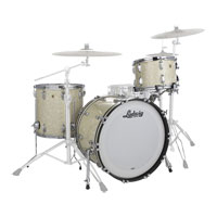 Ludwig Legacy Mahogany Downbeat 20" Drum Kit, Vintage White Marine Ludwig Legacy Mahogany Downbeat 20" Drum Kit, Vintage White Marine