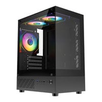 CiT Celsius Tempered Glass Black MicroATX Tower Gaming Case CiT Celsius Tempered Glass Black MicroATX Tower Gaming Case