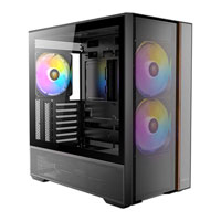 Antec Flux Rear Mid Tower Tempered Glass Black / Wood PC Gaming Case