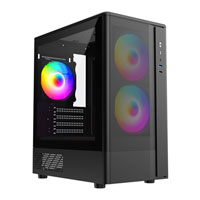CiT F3M Black Mesh MicroATX PC Case with 3x ARGB Fans
