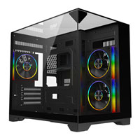 Powercool Atom Tempered Glass Black MicroATX Tower Gaming Case