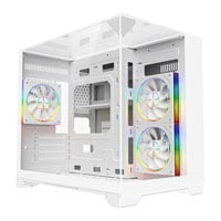 Powercool Atom Tempered Glass White MicroATX Tower Gaming Case