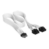 CORSAIR Elite Premium White 12V-2x6 to 6+2-pin Power Supply Cable