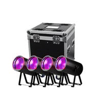 LEDJ - 150W COB RGBL Zoom Par x4 & Flight Case