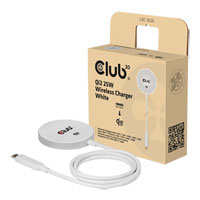 Club3D 25W Wireless Charger Qi 2.2 MagSafe Compatible Magnetic Pad - White Club3D 25W Wireless Charger Qi 2.2 MagSafe Compatible Magnetic Pad - White