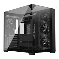 Powercool Pure Black Dual Chamber Mid Tower Tempered Glass Chassis