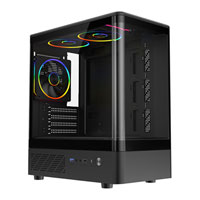 CiT F3 Tempered Glass Black Micro-ATX Tower Curved Gaming Case
