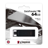 Kingston DataTraveler 70 64GB USB-C 3.2 Gen 1 Flash Drive Kingston DataTraveler 70 64GB USB-C 3.2 Gen 1 Flash Drive