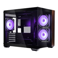 Cooler Master Elite 481 Wood Black Dual Chamber RGB MicroATX Tower Tempered Glass PC Case
