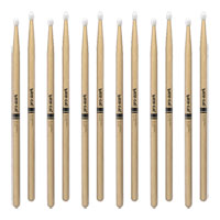 6 x Pairs ProMark Classic Forward 2B Hickory Drumstick, Oval Nylon Tip