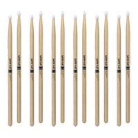 6 x Pairs - ProMark Classic Forward 5B Hickory Drumstick, Oval Nylon Tip