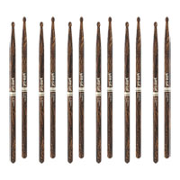 6 x Pairs - ProMark Classic Forward 2B FireGrain Hickory Drumstick, Oval Wood Tip