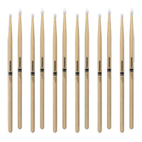 6 x Pairs ProMark Rebound 5B Hickory Drumstick, Oval Nylon Tip