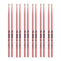 6 x Pairs - Vic Firth 5A Pink Hickory Drumsticks VF-5AP