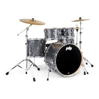 PDP Mainstage 5 Pc Drum Kit Complete w/ Hardware Pack and Paiste Cymbals - Twisted Graphite PDP Mainstage 5 Pc Drum Kit Complete w/ Hardware Pack and Paiste Cymbals - Twisted Graphite