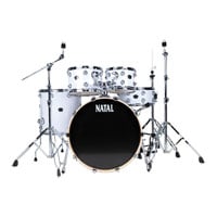 Natal Arcadia Poplar 5 Pc 22" Drum Kit with Hardware - Piano White
