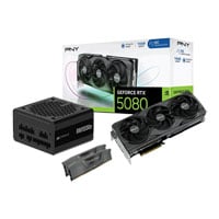PNY NVIDIA RTX 5080 OC 16GB + Corsair Vengeance 32GB DDR5 OEM + 1000W Corsair RM1000e PSU Bundle