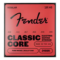 Fender Classic Core Bullets™ 3155R Guitar Strings, Pure Nickel, Bullet End, Gauges .010-.046 Fender Classic Core Bullets™ 3155R Guitar Strings, Pure Nickel, Bullet End, Gauges .010-.046