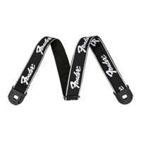 Fender Quick Grip Locking End Strap, Black with White Running Logo, 2" Fender Quick Grip Locking End Strap, Black with White Running Logo, 2"