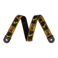 Fender Quick Grip Locking End Strap, Black/Yellow & Brown Monogram, 2" Fender Quick Grip Locking End Strap, Black/Yellow & Brown Monogram, 2"