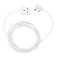 Tower 5 Metre 1 Socket Mains Extension Lead White Tower 5 Metre 1 Socket Mains Extension Lead White