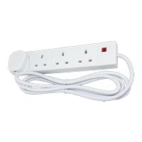 Scan 2 Metre 4 Socket Mains Extension Lead White Scan 2 Metre 4 Socket Mains Extension Lead White