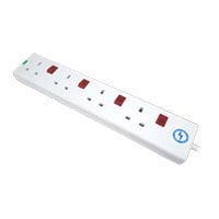 Scan 0.75 Metre 4 Socket Individually Switched Mains Extension Lead White Scan 0.75 Metre 4 Socket Individually Switched Mains Extension Lead White