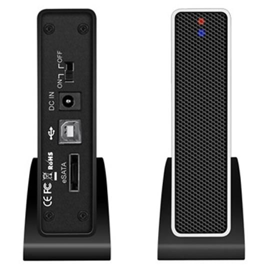 Icy Box IB-318StUS2-B 3.5" SATA External Black Aluminium enclosure with USB 2.0 & eSATA Hosinterface : image 2