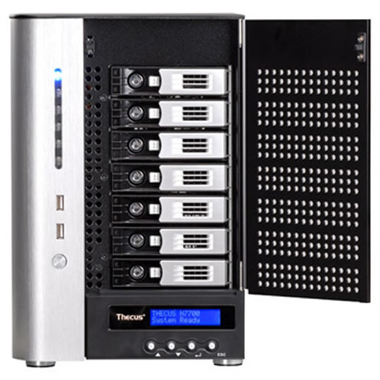 Thecus N7700SAS 7 Bay High Speed Tower, Intel Core 2 Duo, 2GB of DDR2, Dual DOM™ Design, iSCSI : image 3