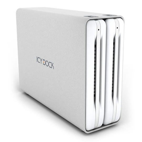 ICY DOCK MB662US-2S dual bay 3.5" SATA I & II to eSATA / USB 2.0 Screwless external RAID hard drive : image 1