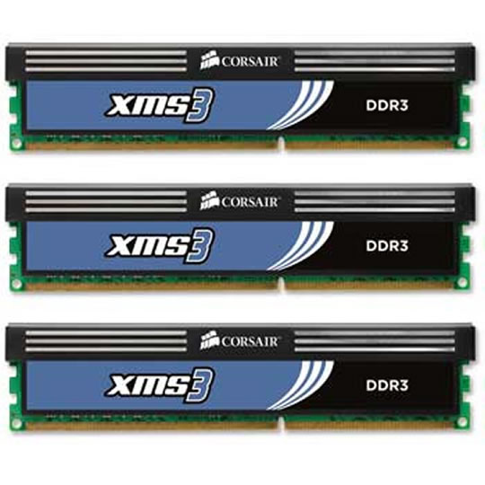 Corsair Memory XMS3 Classic 6GB DDR3 1333 Mhz CAS 9 Triple Channel Desktop : image 1