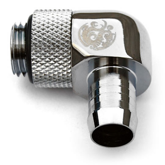 Bitspower BP-LRII G1/4" Silver Shining Rotary Angle 3/8" Fitting : image 2