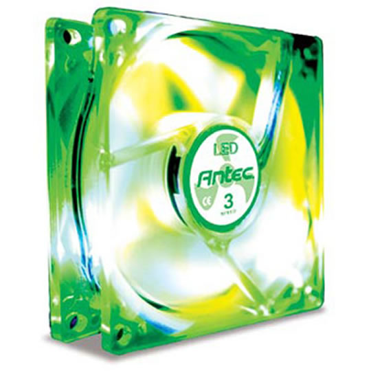 Antec TriCool Green LED Fan Manual 3-speed switch 3-pin & 4-pin connector Fan speed monitoring 80mm : image 1