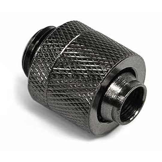 Phobya 62147 13/10mm (10x1,5mm) screw-on fitting outer thread 1/4 - black nickel plated : image 1