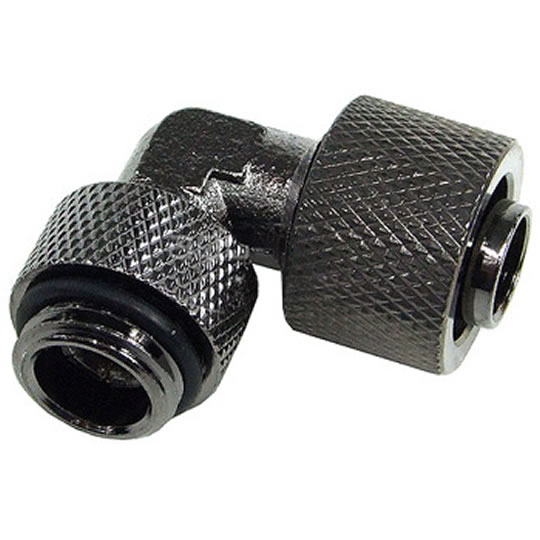 Phobya 62253 13/10mm (10x1,5mm) compression fitting 90° revolvable G1/4 - black nickel : image 1