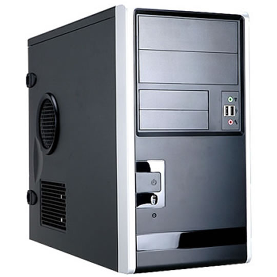Inwin EM013, Black, micro-ATX, Mini Tower Case Screwless, 400W PSU : image 1