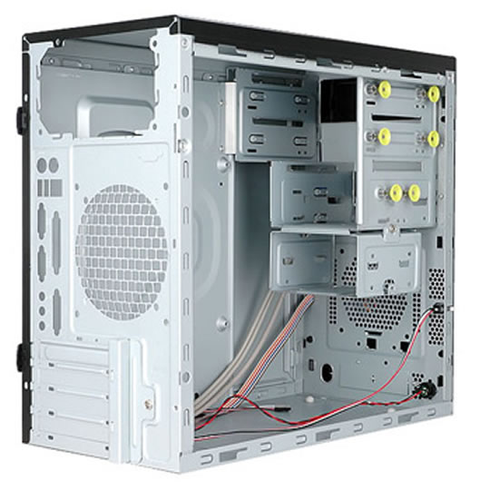 Inwin EM013, Black, micro-ATX, Mini Tower Case Screwless, 400W PSU : image 3