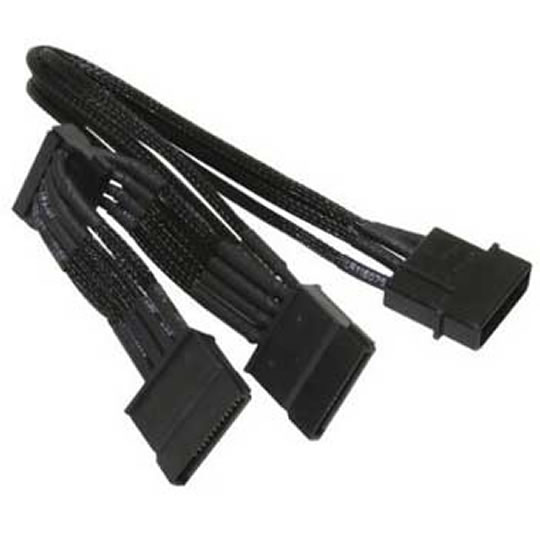 20cm NZXT Black Molex to 3 SATA Cable : image 1