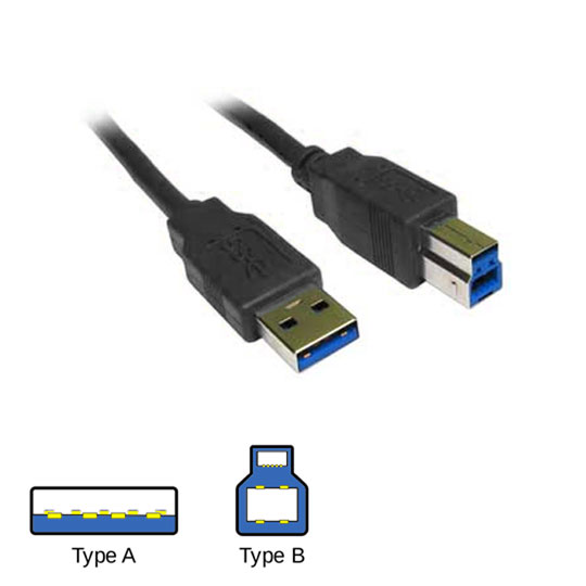 Xclio USB 3.0 Type A to B Cable 1 Metre : image 1