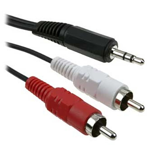 10m ICIDU Audio Cable - 3.5mm TRS Jack (Male) to 2x RCA Phono (Male) : image 1