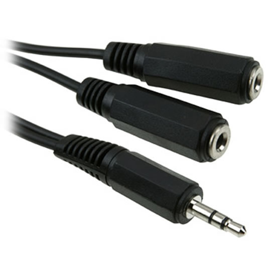 25cm ICIDU Audio Splitter - 3.5mm TRS Jack (Male) to 2x 3.5mm TRS Jack (Female) : image 1