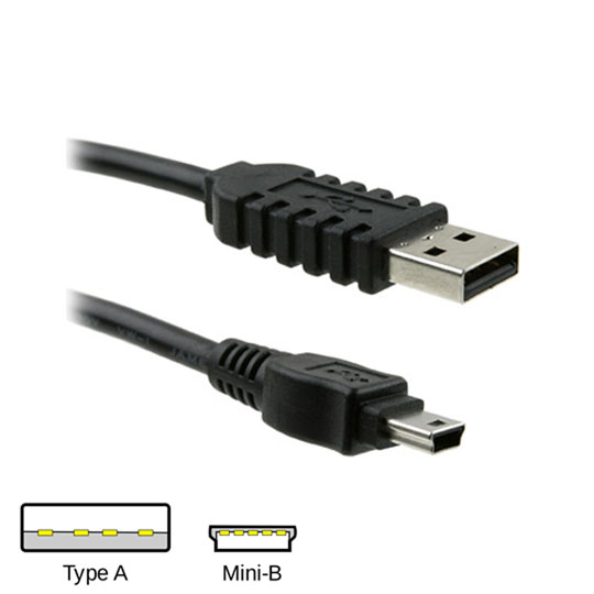 1.8m USB 2.0 Cable - Type A to Mini B : image 1