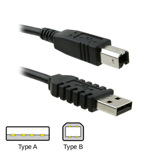 USB 2.0 A-B Cable 1.8m, A Male - B Male Certified C19 : image 1