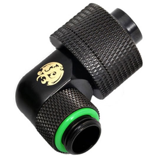 Bitspower G1/4 Matte Black Dual Rotary 90-Degree Compression Fitting : image 1