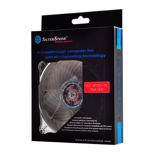 Silverstone Air Penetrator120mm Red LED, 1500rpm Fluid Dynamic Bearing Case Fan : image 4