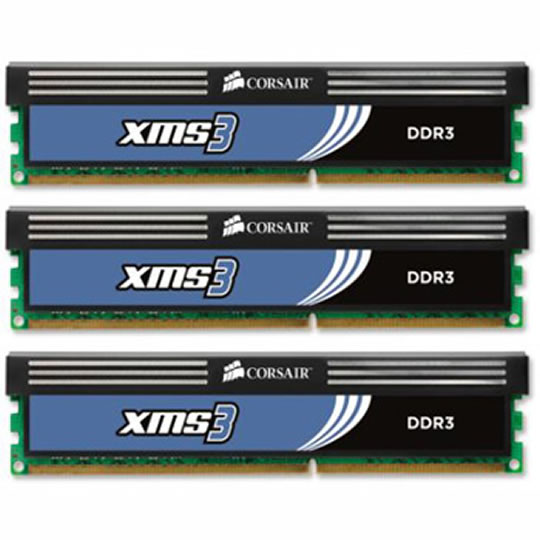 Corsair Memory XMS3 6GB DDR3 1333 Mhz CAS 8 Triple Channel Desktop : image 1