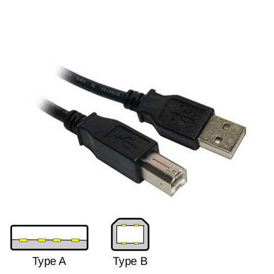 Scan 1.8 Metre Printer Cable USB2.0 Type A to B : image 1